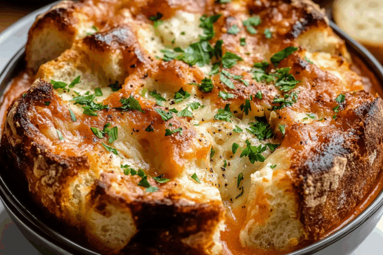 Chipotle Tomato Soup with Smoked Cheddar Pull Apart Bread