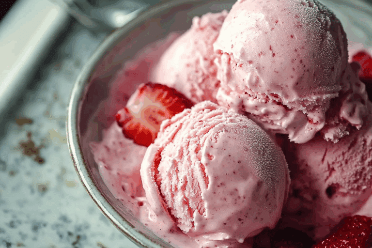 No Churn Strawberry Ice Cream