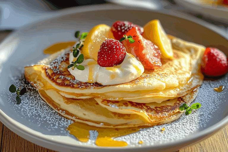 Lemon Mascarpone Stuffed Crepes