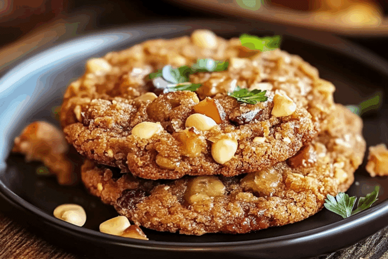 # Brown Sugar Rhubarb Cookies Alright, cookie lovers—get ready to meet your next baking obsession. These **Brown Sugar Rhubarb Cookies** are like a cozy, tangy-sweet hug in every bite. Imagine the deep caramel notes of brown sugar melting into soft, golden dough, then boom—a little burst of tart rhubarb sneaks in to keep things exciting. It’s unexpected, it’s delightful, and trust me, it totally works. These cookies are perfect when you want to bake something a little different but still incredibly comforting. They’re chewy, buttery, and slightly crisp on the edges—basically everything you want in a cookie, with a twist that makes people go, “Whoa, what *is* that?!” Serve them up with tea, gift them to a friend, or just sneak a few for yourself. No judgment here. # Why You’ll Love Brown Sugar Rhubarb Cookies This recipe isn’t just about the ingredients—it’s about creating moments. Whether you’re baking on a cozy weekend, sharing with loved ones, or simply treating yourself after a long day, these cookies are here to sweeten life. Here’s why they’re a favorite: **Versatile:** Perfect as a midday snack, an after-dinner treat, or something a little different for a cookie swap. **Budget-Friendly:** Rhubarb is inexpensive when in season, and the rest of the ingredients are pantry staples. **Quick and Easy:** No complicated steps, no chilling—just mix, bake, and devour. **Customizable:** Add white chocolate chips, nuts, or even a sprinkle of cinnamon for your own signature touch. **Crowd-Pleasing:** They’re chewy, sweet, tart, and totally addictive. One bite and people will be asking for the recipe. ### Ingredients in Brown Sugar Rhubarb Cookies These cookies come together with simple ingredients, but the flavor is anything but basic. **Brown Sugar:** The rich, molasses-y base that gives the cookies their soft texture and deep, cozy sweetness. **Butter:** Because butter makes everything better. It brings the richness and helps those perfect golden edges form. **Egg:** Binds everything together and adds just the right amount of moisture. **Vanilla Extract:** A little aromatic lift that enhances all the other flavors. **Flour:** The structure of the cookie. All-purpose flour works great here. **Baking Soda:** Gives the cookies just a bit of rise and helps with that soft center. **Salt:** A pinch goes a long way to balance the sweetness. **Fresh Rhubarb:** The star of the show. Tart, juicy, and a total surprise in the best way. It cuts through the sweetness and adds a pop of color and zing. ### Instructions Let’s dive into the steps to create this flavorful masterpiece: **Preheat Your Equipment:** Start by preheating your oven to 350°F (175°C). Line a baking sheet with parchment paper or a silicone mat. **Combine Ingredients:** In a large bowl, cream the butter and brown sugar until light and fluffy. Add the egg and vanilla extract, mixing until smooth and fully incorporated. **Add Dry Ingredients:** In a separate bowl, whisk together the flour, baking soda, and salt. Gradually add this mixture to the wet ingredients and stir until a dough forms. **Fold in Rhubarb:** Gently fold in the chopped rhubarb pieces, making sure they’re evenly distributed throughout the dough. **Prepare Your Cooking Vessel:** Scoop tablespoons of dough onto the prepared baking sheet, spacing them about 2 inches apart. **Cook to Perfection:** Bake for 10–12 minutes, or until the edges are golden and the centers are just set. Don’t overbake—these cookies are best with a slightly soft middle. **Finishing Touches:** Let the cookies cool on the baking sheet for a few minutes before transferring them to a wire rack. This helps them firm up just right. **Serve and Enjoy:** Enjoy warm or at room temperature with a cup of coffee or cold milk. You earned this moment. **Nutrition Facts:** Servings: 18 cookies Calories per serving: \~150–170 (depending on size and mix-ins) (Note: these are approximate values) **Preparation Time** Prep Time: 15 minutes Cook Time: 12 minutes Total Time: 27 minutes # How to Serve Brown Sugar Rhubarb Cookies This dish pairs wonderfully with various sides and accompaniments. Here are a few serving suggestions to enhance your dining experience: Serve them slightly warm with a scoop of vanilla ice cream for a rhubarb cookie sundae. Pack them into lunchboxes, take them on a picnic, or stack them up on a pretty plate for a tea party treat. They also freeze beautifully, so save a few for a rainy day snack! # Additional Tips Here are some extra tips to help you get the most out of this recipe: – If your rhubarb is extra tart, toss it with a tiny bit of sugar before mixing it into the dough. – Don’t overmix the dough once you add the flour—this helps keep the cookies tender. – Use room temperature butter for easy creaming. – Want crispier edges? Let them bake a minute or two longer. – Want to make them even fancier? Drizzle cooled cookies with a simple vanilla glaze. # FAQ’s **1. Can I use frozen rhubarb?** Yes, just thaw and drain it well before adding to the dough to avoid excess moisture. **2. Do I need to peel rhubarb?** Nope! Just trim the ends and give it a good rinse. **3. Can I add other fruits?** Sure—chopped strawberries or apples pair beautifully with rhubarb. **4. How long do these cookies stay fresh?** They’re best within 3 days, but you can store them in an airtight container for up to 5. **5. Can I freeze the dough?** Absolutely! Scoop into balls and freeze. Bake straight from the freezer—just add a minute or two to the baking time. **6. What kind of brown sugar should I use?** Light or dark brown sugar both work. Dark gives a deeper, more caramel-y flavor. **7. Can I make these gluten-free?** Yes, just use a 1:1 gluten-free baking flour substitute. **8. Are these cookies soft or crispy?** They’re soft and chewy with slightly crisp edges—the perfect balance! **9. Can I reduce the sugar?** A little, yes—but the brown sugar also affects texture, so don’t cut it down too much. **10. Do I need to chill the dough?** Nope, not required! But if you want thicker cookies, a 30-minute chill helps. # CONCLUSION There’s something undeniably special about **Brown Sugar Rhubarb Cookies**. They’re the kind of treat that surprises you in the best way—comforting yet fresh, simple yet a little sophisticated. Whether you’re a rhubarb fan or just looking to shake up your cookie routine, these little gems are worth every bite. So grab your mixing bowl and let’s bake something memorable.
