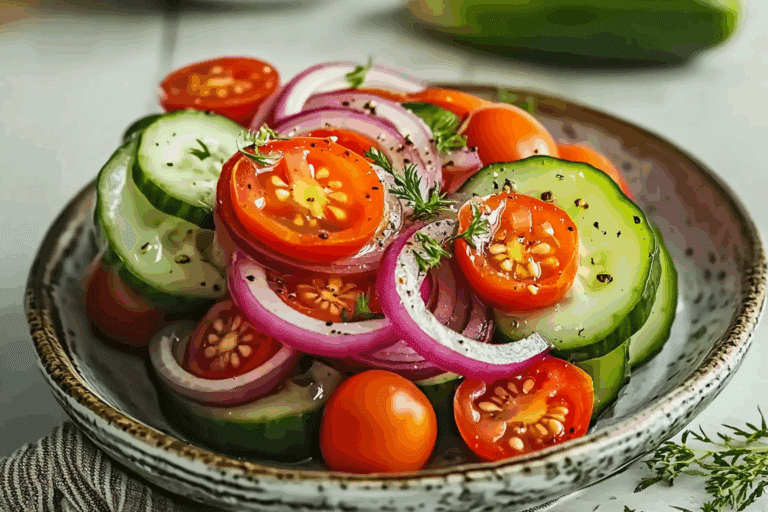 Pickled Cherry Tomatoes, Red Onions, and Cucumbers