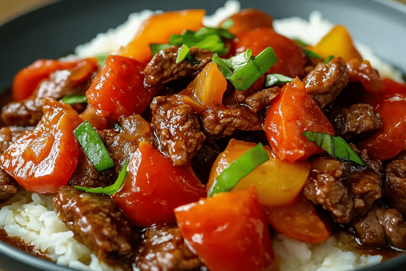 Stir-Fried Ginger Tomato Beef