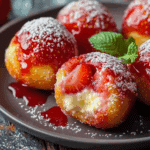 Strawberry Cheesecake Stuffed Donut Holes
