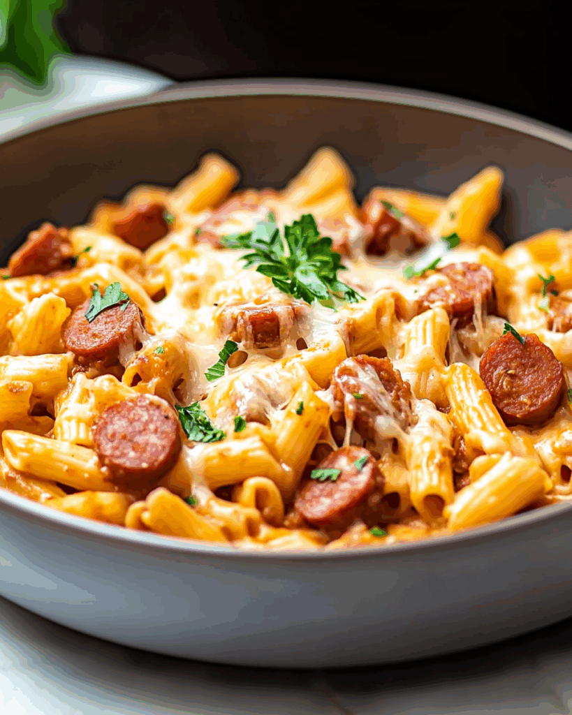 Cheesy Kielbasa Pasta