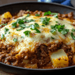 Cheesy Boursin Sloppy Joe Potato Skillet