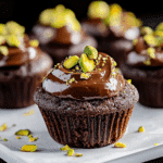 Dark Chocolate Pistachio Cream Cheese Muffins