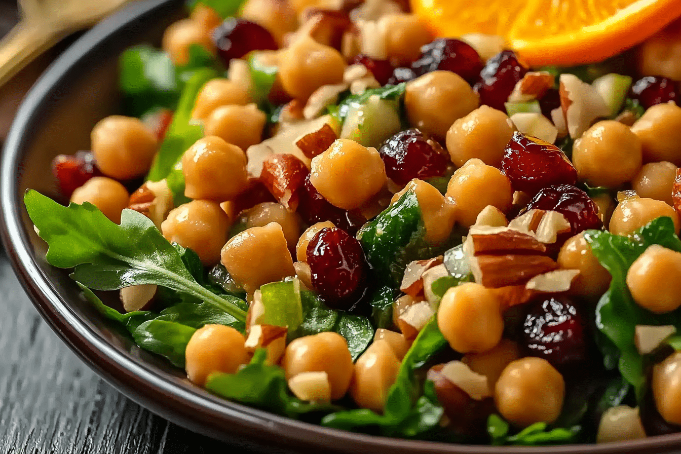 Cranberry Walnut Chickpea Salad with Orange Vinaigrette