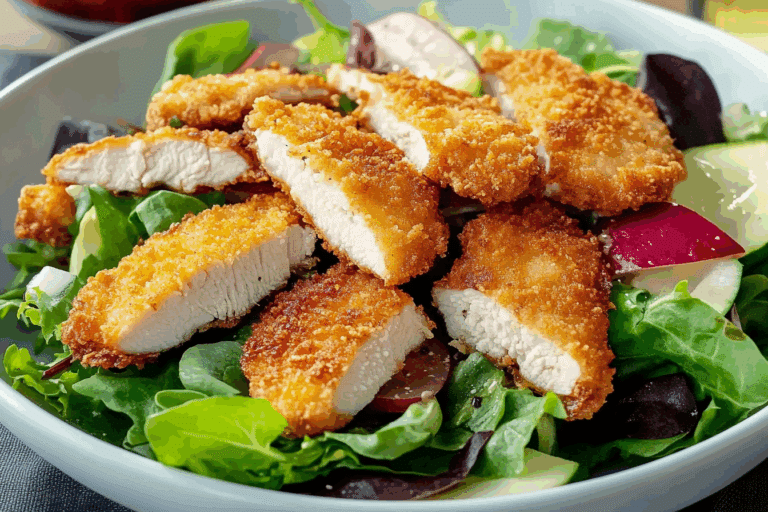 Crispy Chicken Cutlet Salad