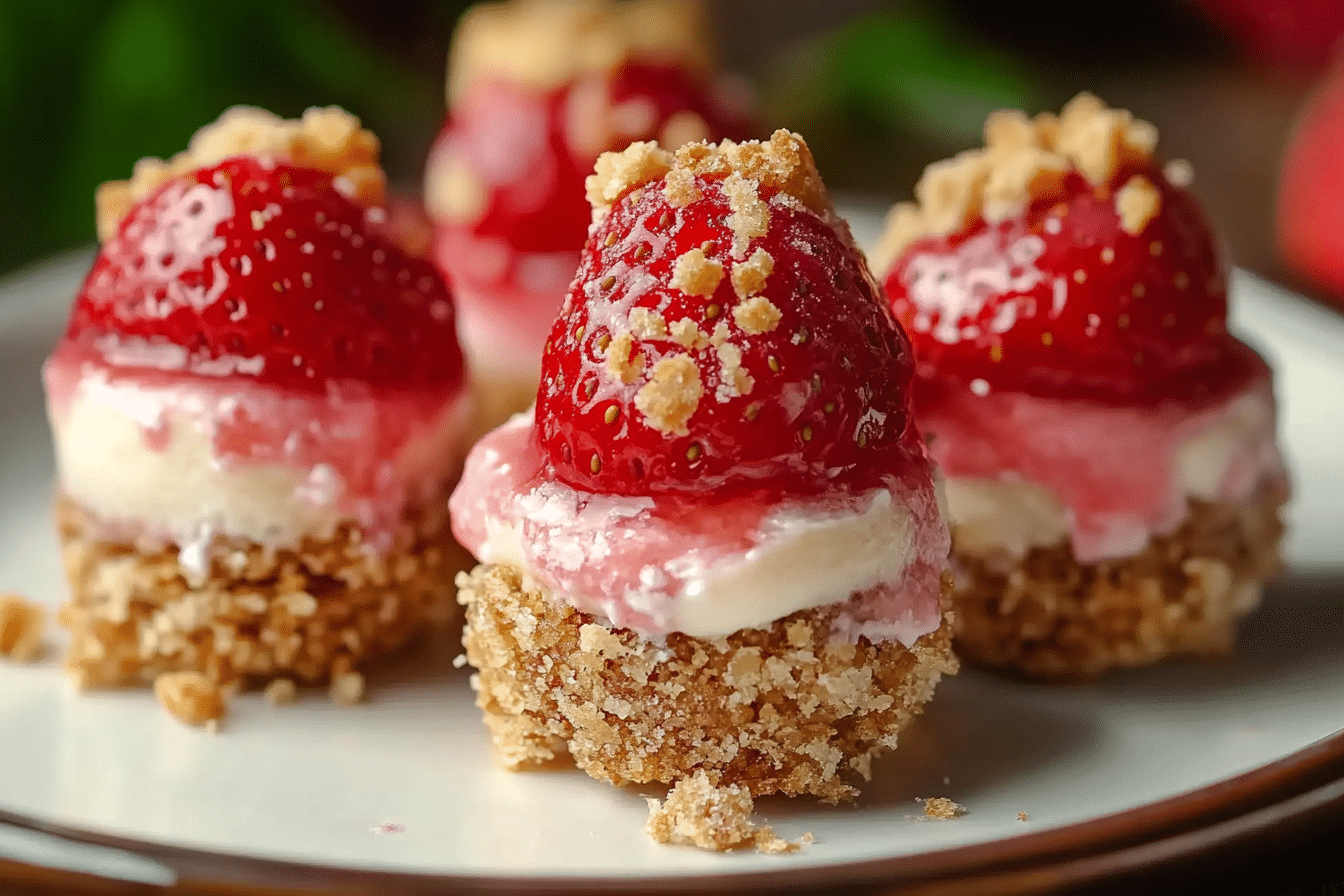 Mini Strawberry Crunch Cheesecake Bites