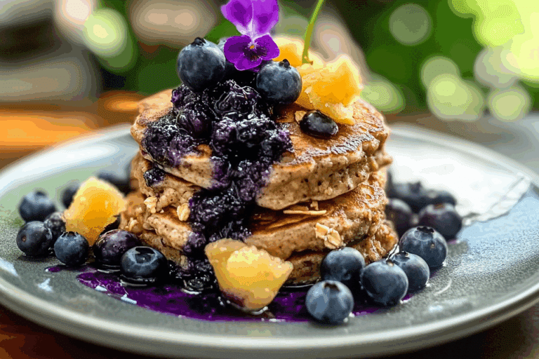 Blueberry Oatmeal Pancakes