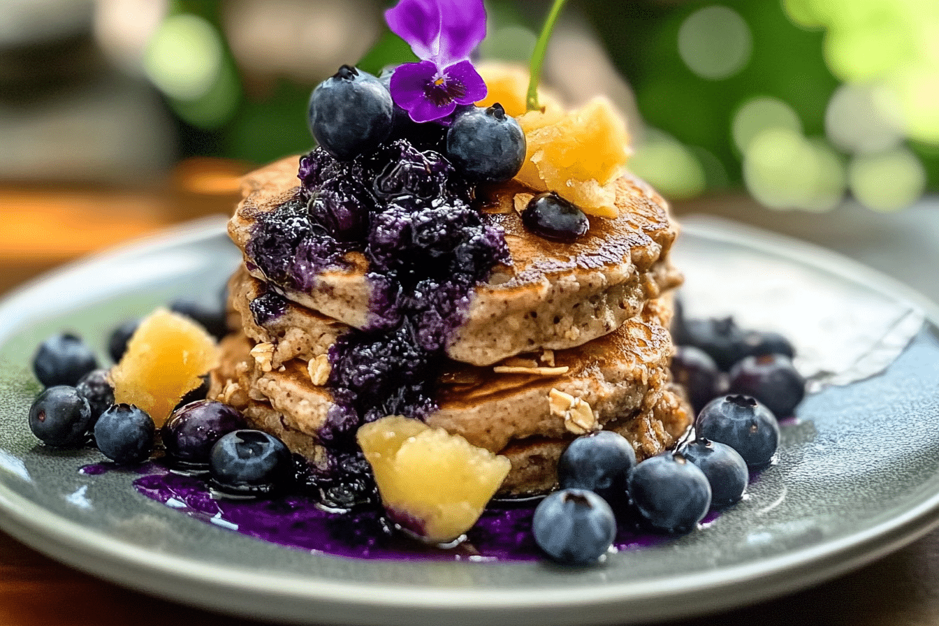 Blueberry Oatmeal Pancakes