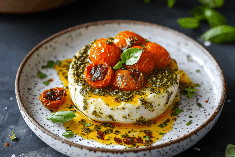 Easy Cheesy Baked Pesto and Sun-Dried Tomato Dip