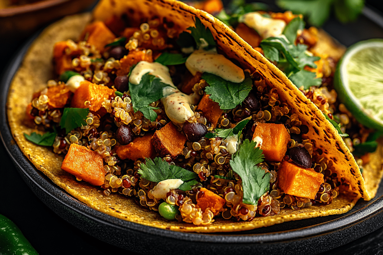 Chipotle Sweet Potato Quinoa Tacos