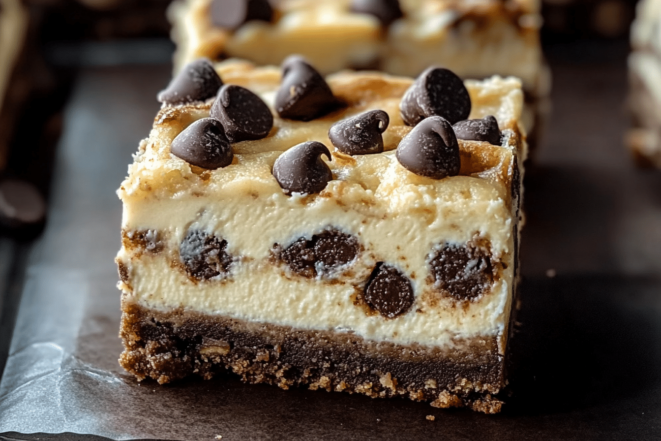 Brown Butter Chocolate Chip Cookie Cheesecake Bars