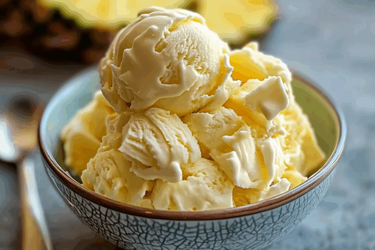 3-Ingredient Pineapple Ice Cream