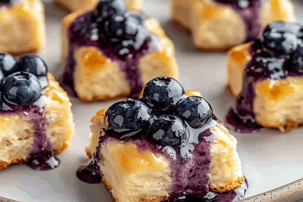 Glazed Blueberry Butter Swim Biscuits