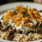 Garlic Butter Beef Rice Skillet