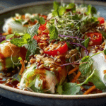 Spring Roll Salad with Spicy Ginger Dressing