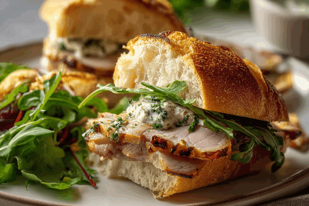 Porchetta Sandwiches with Garlic Herb Mayo