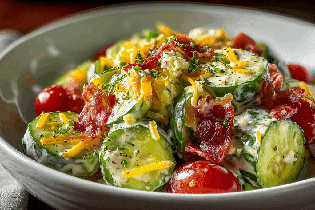 Creamy Cucumber Cheddar Salad
