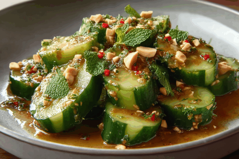 Cucumbers in Spicy Peanut Sauce