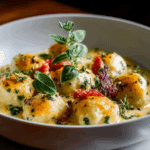 Italian Ricotta Gnudi in Cheese Sauce