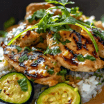 Lemongrass Chicken with Rice and Zucchini