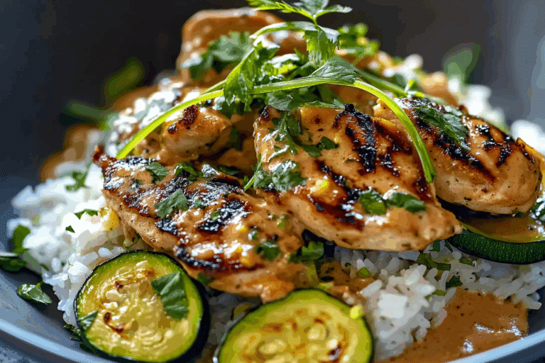Lemongrass Chicken with Rice and Zucchini