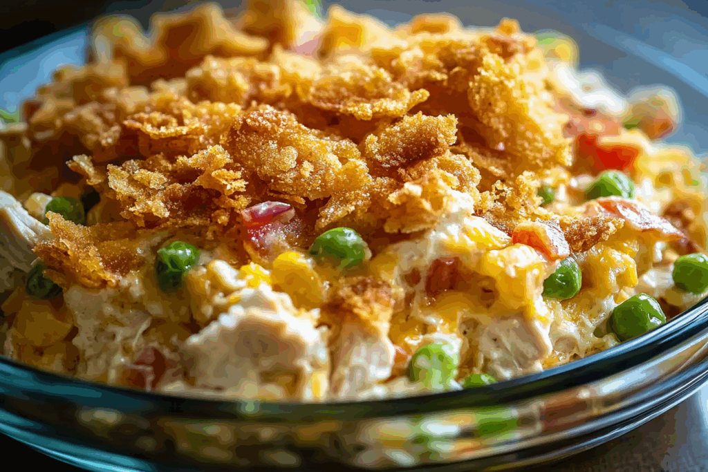 Crispy Hot Chicken Salad Casserole