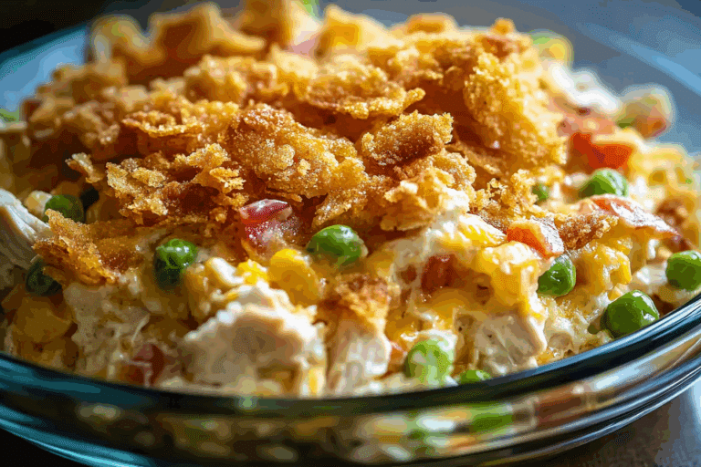 Crispy Hot Chicken Salad Casserole