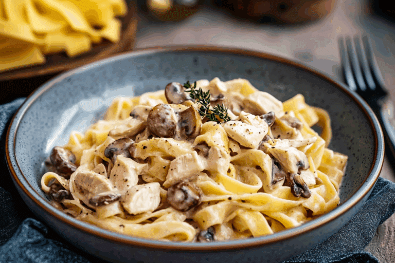 Creamy Chicken and Mushroom Tagliatelle