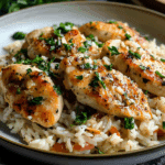 Chicken Scampi With Garlic Parmesan Rice