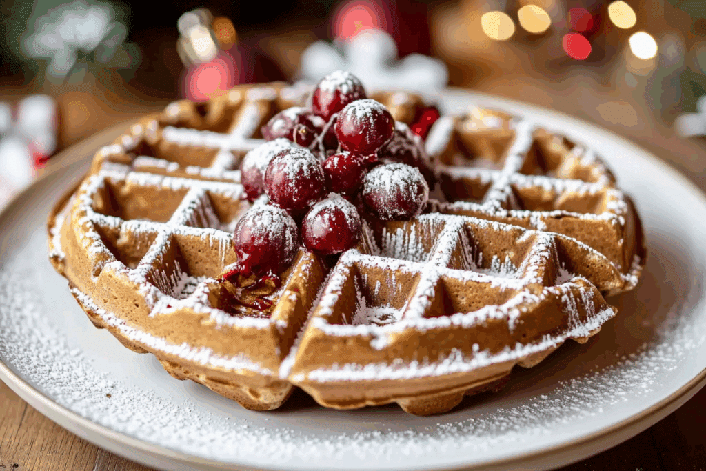 Easy Festive Gingerbread Waffles