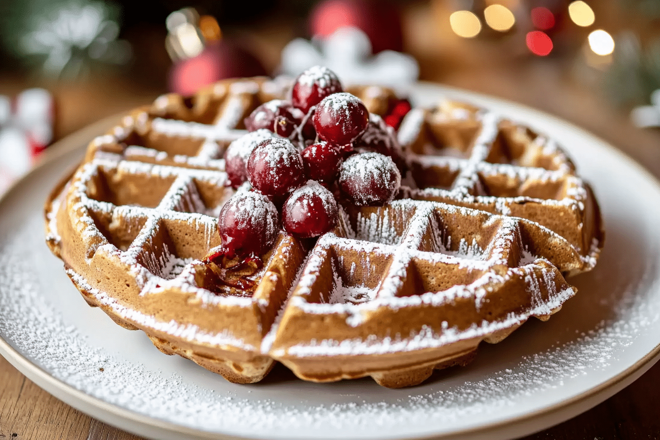 Easy Festive Gingerbread Waffles