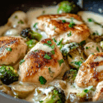Creamy Chicken Brussels Skillet