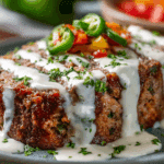 Smoky Jalapeño Popper Meatloaf with Creamy Ranch Drizzle