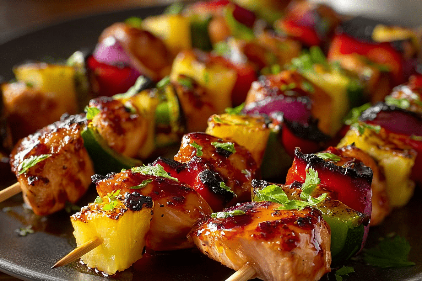 Hawaiian Chicken Pineapple Skewers