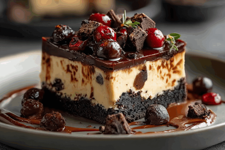 Brownie Layered Cookie Dough Cheesecake