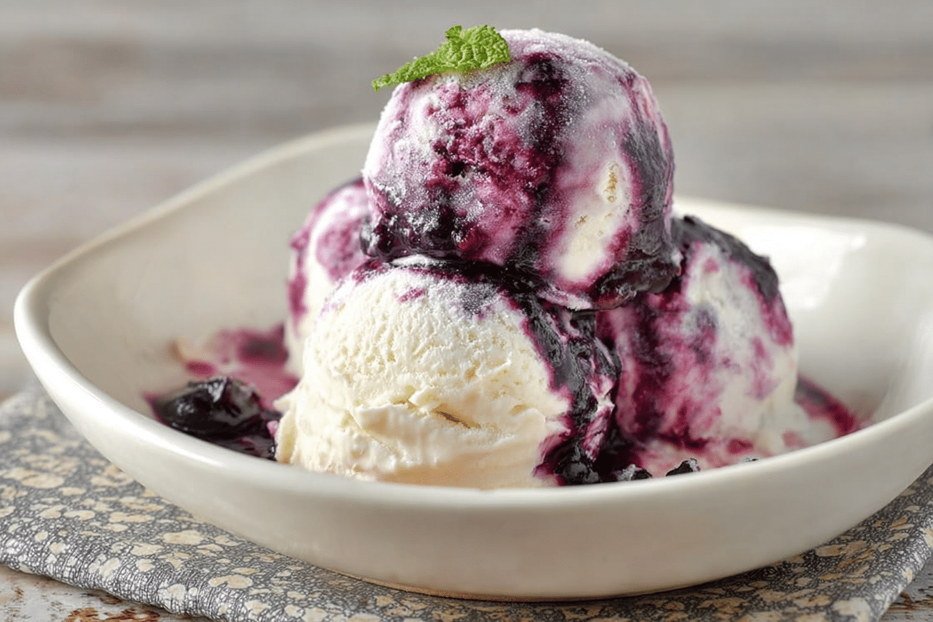 Blueberry Swirl Cheesecake Ice Cream