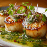 Sizzling Scallops with Zesty Lime Cilantro Sauce
