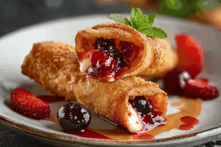 Crispy Cherry Cheesecake Egg Rolls