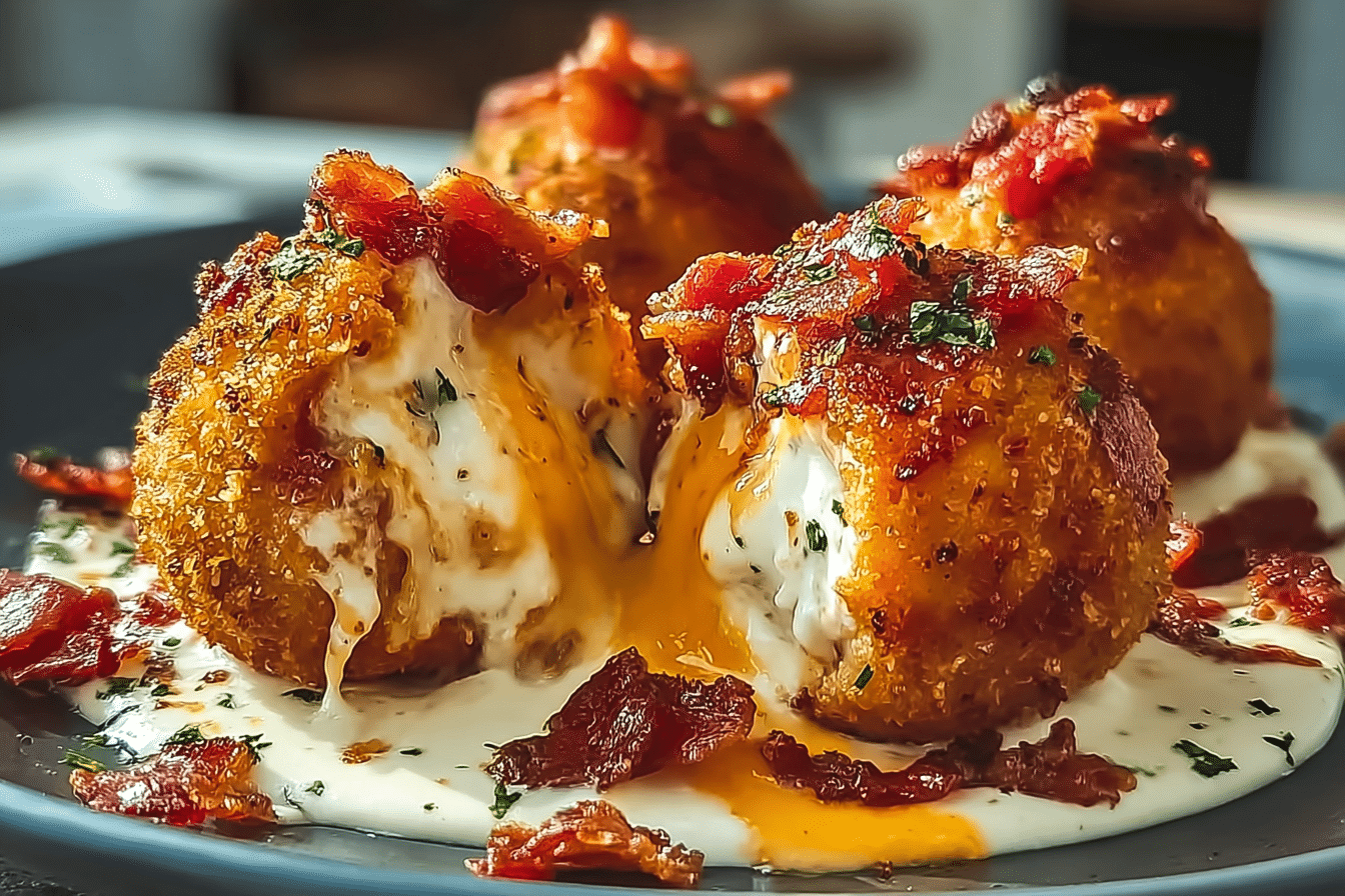 Buffalo Chicken Bacon Loaded Mozzarella Bombs
