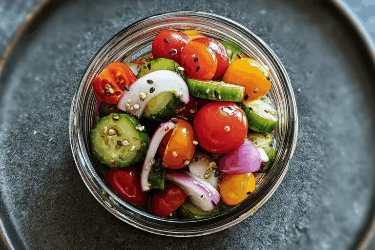 Pickled Cherry Tomatoes, Onion & Cucumber – A Tangy, Fresh Delight!