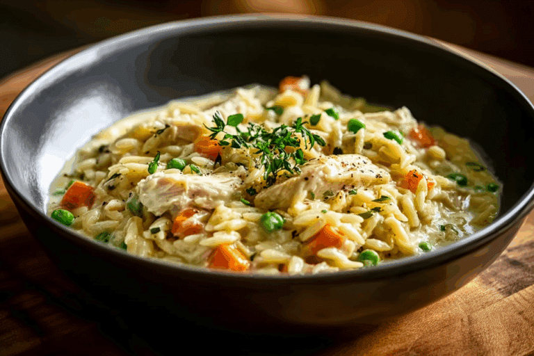 Creamy Chicken Pot Pie Orzo