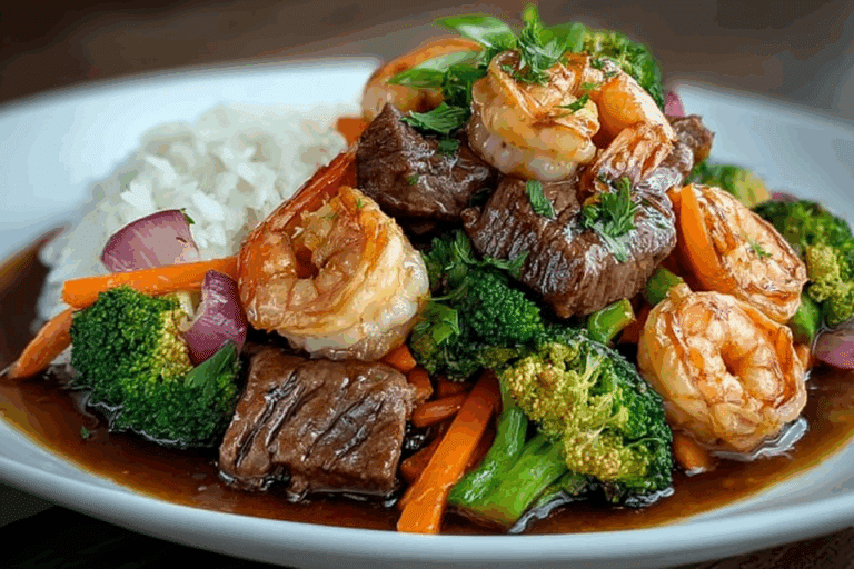 Sweet & Savory Hoisin Beef, Shrimp, and Veggies