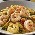Shrimp Tortellini with Lemon Garlic Cream Sauce