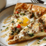 30 Minute Sausage Gravy Crescent Roll Breakfast Pizza Bliss