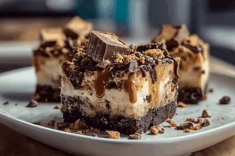 Reeses Butterfinger Cheesecake Bars