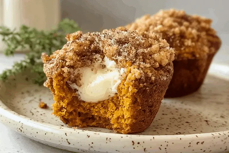 Pumpkin Streusel Muffins with Cream Cheese Filling