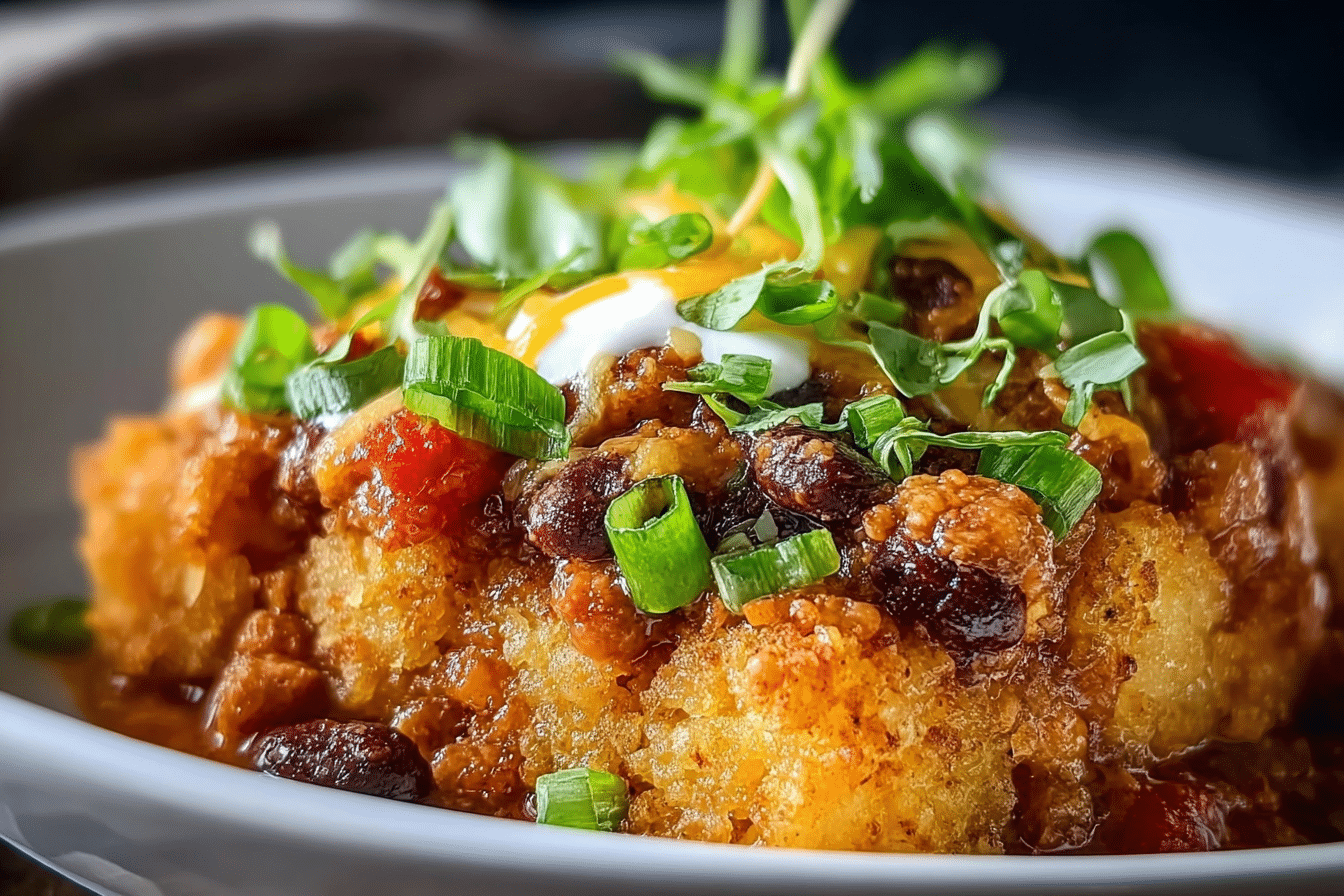 Crispy Tot Chili Casserole